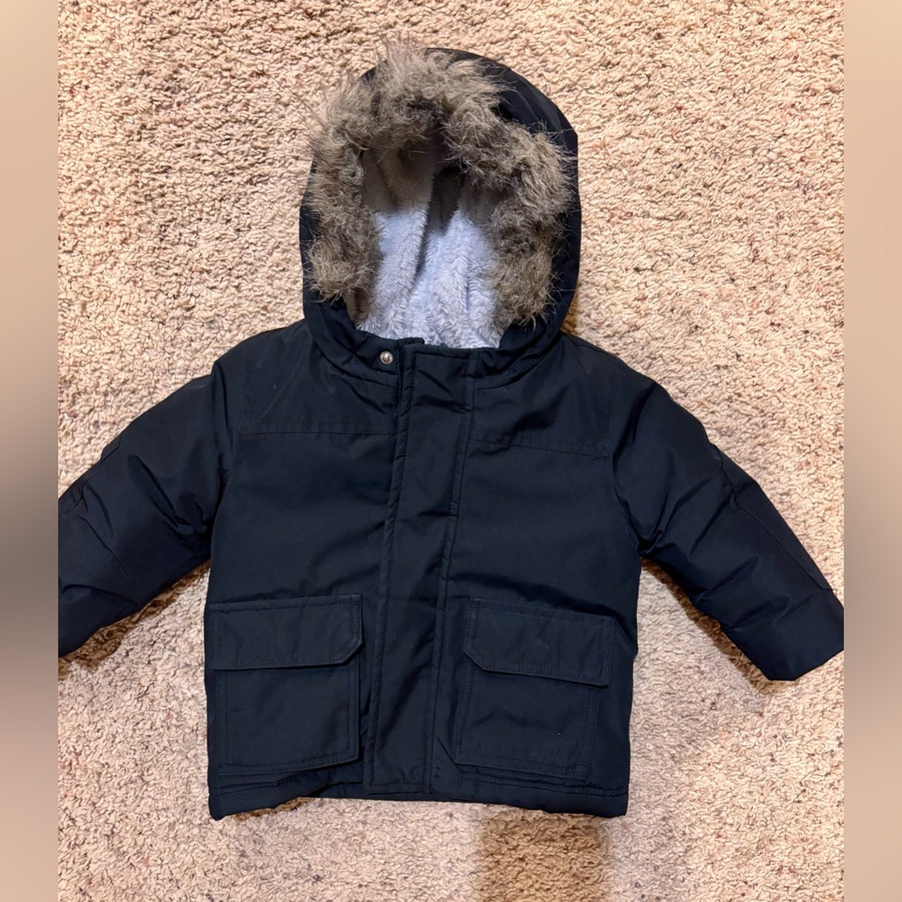 Super warm Cat & Jack warm, insulated  jacket with fuzzy hood.